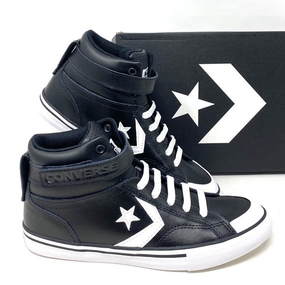 Converse Shoes - Converse Pro Blaze Strap All Star High Top Black Leather Women Sneakers 663608C